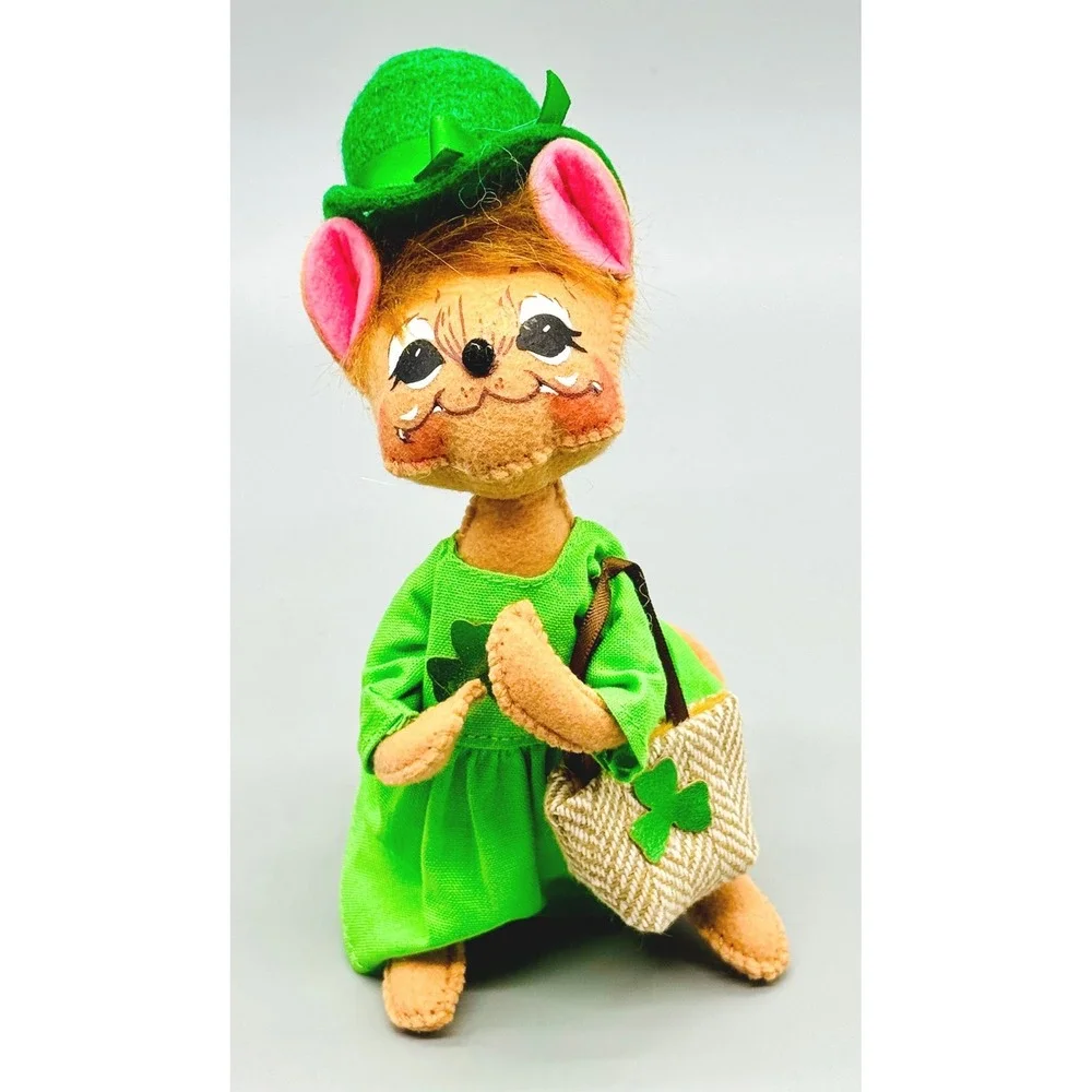 Annalee St Patricks Day Mouse Pair Irish Leprechaun Figures 2016